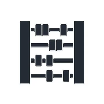 Black Abacus icon isolated on white background. Traditional counting frame... Stock Illustration