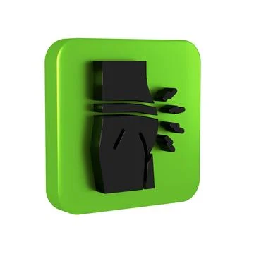 Black Abdominal bloating icon isolated on transparent background. Constipat.. Stock Illustration