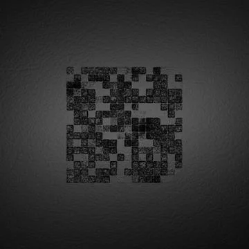 Black Abstract 3D Background. Graphite Black Surface with Embossed Square Til Stock Photos