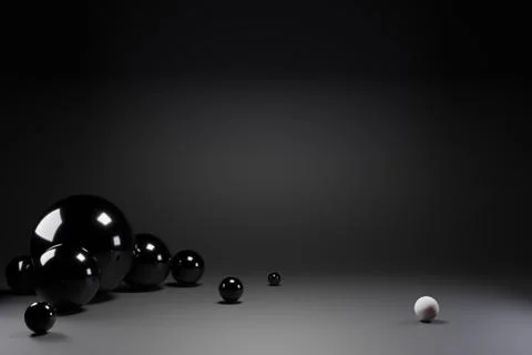 Black abstract 3d render background. Computer generated minimalistic background Illustrazione stock