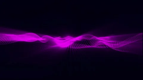 Black abstract background and purple digital dots form wave. Futuristic, Mo.. Video stock 247261002