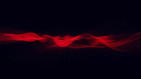 Black abstract background and red digital dots form wave. Futuristic, Moder.. Stock Footage 247261001