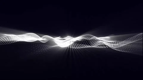 Black abstract background and white digital dots form wave. Futuristic, Mod.. Vidéo 247261079