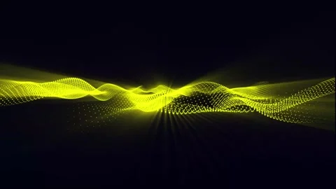 Black abstract background and yellow digital dots form wave. Futuristic, Mo.. Stock Footage 247261049