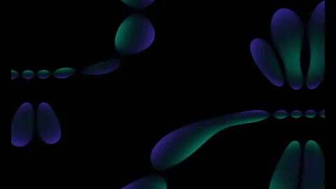 Black abstract background with blue and turquoise gradient bubbles Stock Footage 313676834