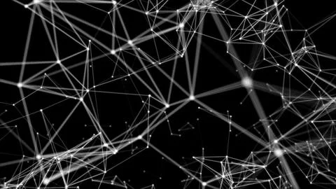 Black abstract background digital connection moving dots and lines. technol.. 스톡 일러스트