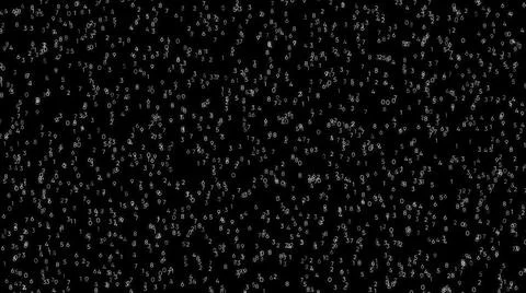 Black abstract background with flying small numbers changing their values from 0 库存插图