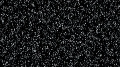 Black abstract background with flying small numbers changing their values from 0 库存插图