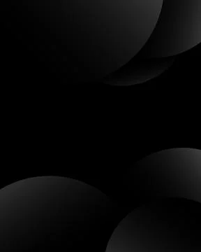 Black abstract background with layered 3d spheres and elegant dark grey gra.. Illustrazione stock