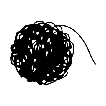 Black abstract ball of string Illustrazione stock