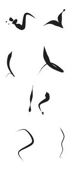 Black abstract brush stroke collection for various creative graphic design .. 库存插图