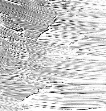 Black abstract brushstroke and paint texture with streaks and stains. Illustrazione stock