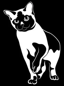 Black abstract cat stencil Stock Illustration