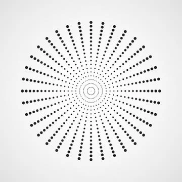 Black abstract circle with halftone dots effect. Vector illustration. 스톡 일러스트