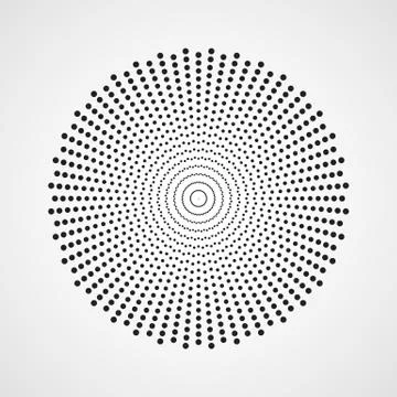 Black abstract circle with halftone dots effect. Vector illustration. Stock Illustration