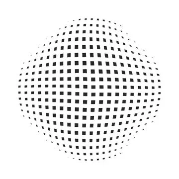 Black abstract circle with halftone dots effect. Vector illustration. Illustrazione stock