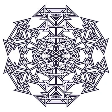 Black, abstract circle of triangles, ornament, pattern. Vector illustration. Stock Illustration