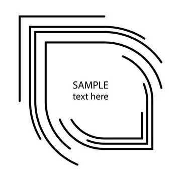 Black abstract concentric geometric shape in rounded form 스톡 일러스트