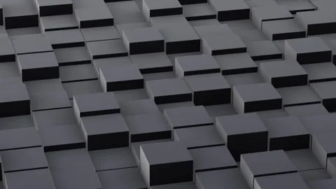 Black Abstract Cube Wave Loop Stock Footage 336187881