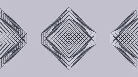 Black abstract cubes. Gray background. 3d render. Stock Illustration