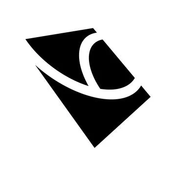 Black Abstract Distorted Square Icon in Perspective Stock Illustration