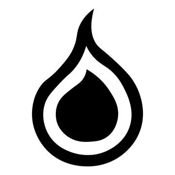 Black abstract drop icon on white background Stock Illustration