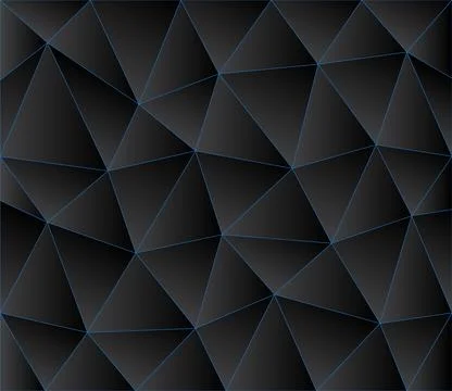 Black abstract geometric background with dark triangles Stock Illustration
