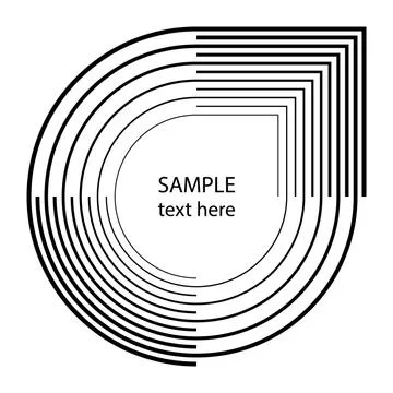 Black abstract geometric shape in circle form Stock Illustration