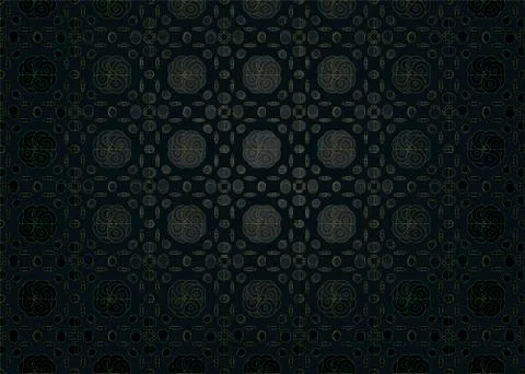 Black abstract gradient floral background Stock Illustration