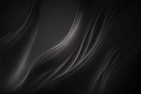 Black abstract gradient, wave wallpaper, Made by AI,Artificial intelligence Stock Illustration
