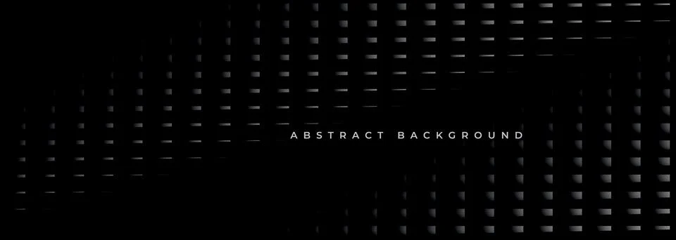 Black abstract grid background with dark halftone square dots. Minimal dark Stock Illustration