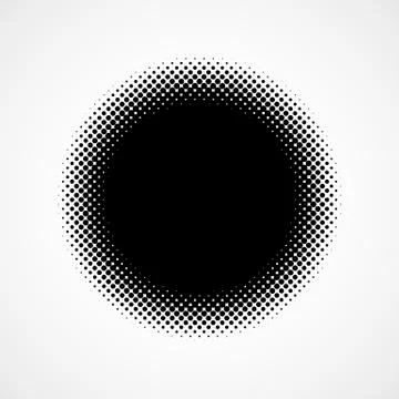 Black abstract halftone circle. Vector illustration Stock Illustration