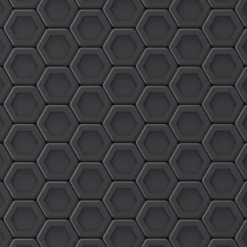 Black abstract hexagonal background. 3D Stock Illustration