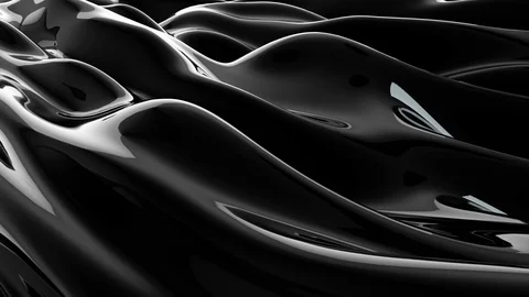 Black abstract liquid reflective wave surface. Waves and ripples of ultraviolet Stock Footage
