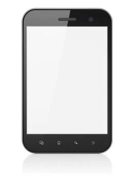 Black abstract mini tablet computer (tablet pc) on white backgro Stock Illustration