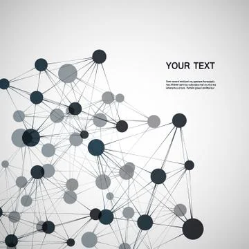 Black abstract molecule on a white background Stock Illustration