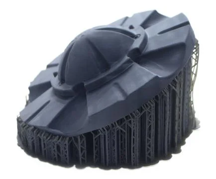 Black abstract object printed 3D printer photopolymer isolated white background 스톡 사진