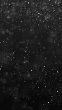 Black abstract particle bokeh background with floating white dust and soft .. Stock Illustration