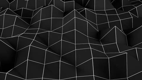 Black abstract polygonal background. Digital illustration Stock Illustration