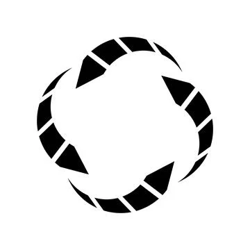 Black Abstract Rotating Arrows Form a Recycling Shape Ilustração Stock
