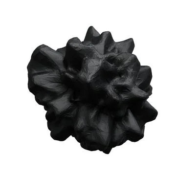 Black Abstract Round Shape. Isolated On White Background. 3D Render. Stock Illustration