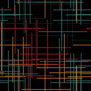 Black abstract seamless background lines in modern style on dark background. Stock Illustration
