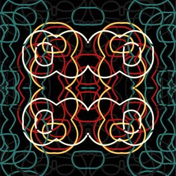 Black abstract seamless background lines in modern style on dark background. Stock Illustration