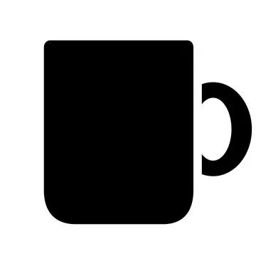 Black Abstract Simplistic Coffee Mug Icon Stock Illustration