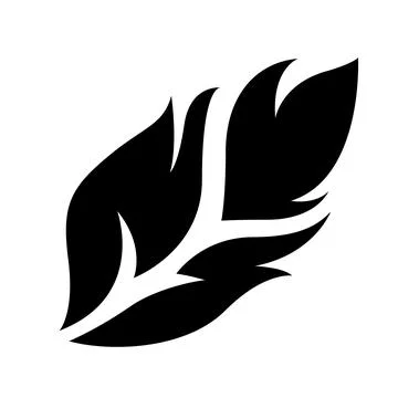 Black Abstract Simplistic Feather Icon Stock Illustration