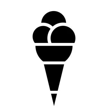 Black Abstract Simplistic Ice Cream Icon Stock Illustration
