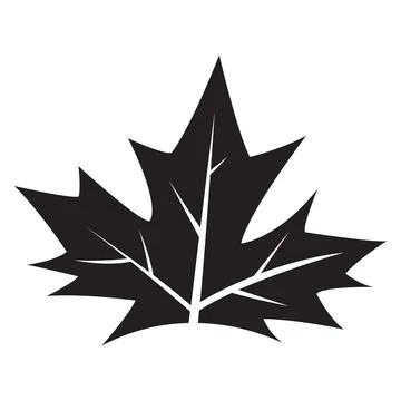 Black Abstract Simplistic Vine Leaf Icon Stock Illustration