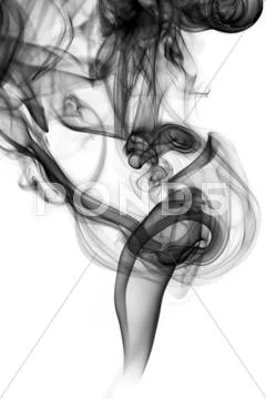 Black abstract smoke on white Stock Illustration