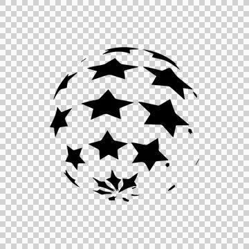 Black abstract star globe element graphic Stock Illustration