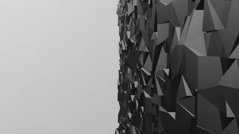 Black abstract surface with Triangle Pattern on white Background Illustrazione stock